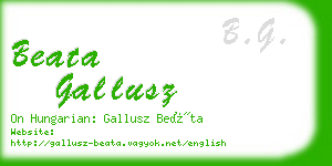 beata gallusz business card